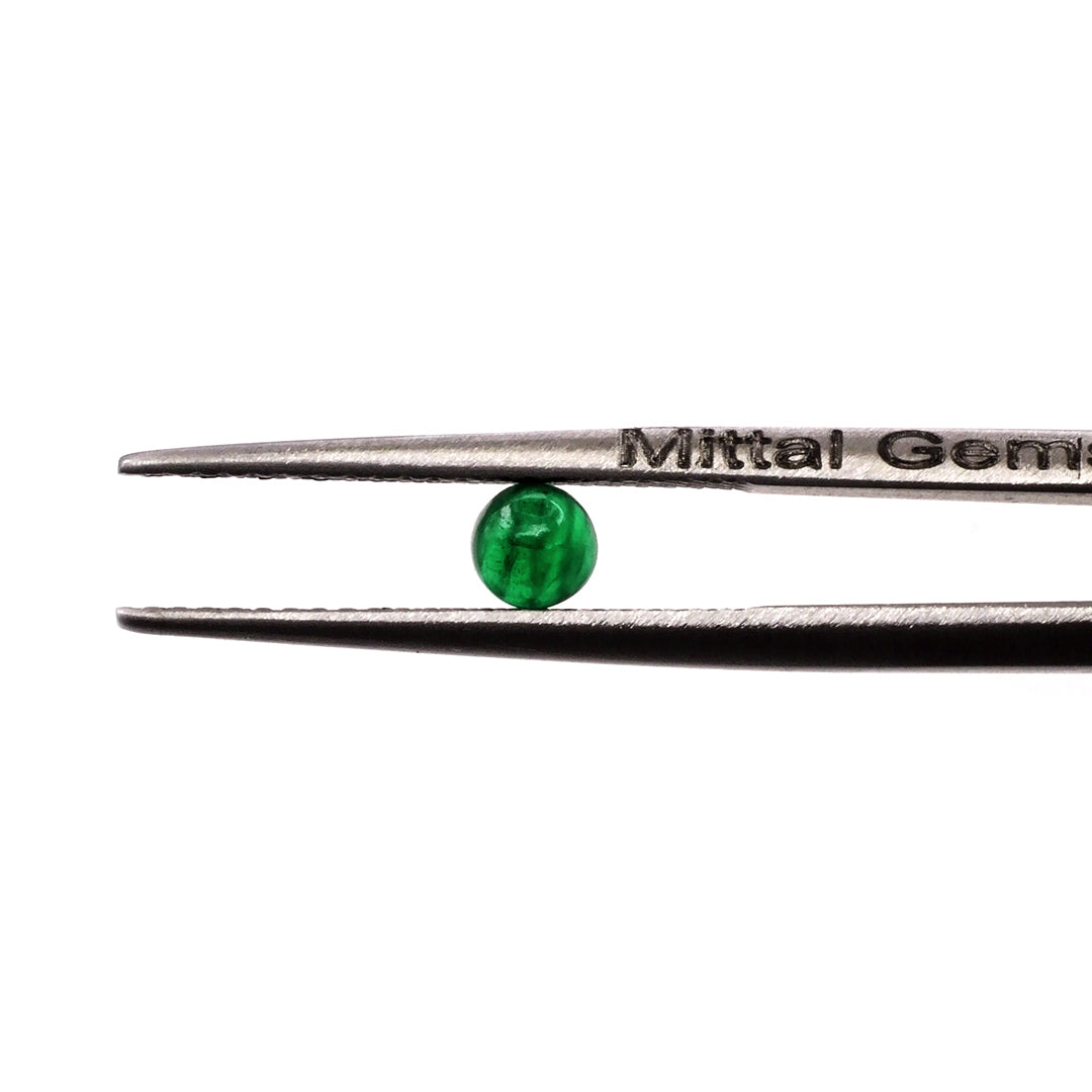 Natural Zambian Emerald Calibrated Cabochon Rounds | 3mm & 4mm