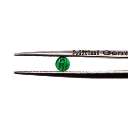 Natural Zambian Emerald Calibrated Cabochon Rounds | 3mm & 4mm