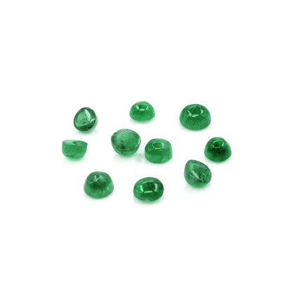 Natural Zambian Emerald Calibrated Cabochon Rounds | 3mm & 4mm