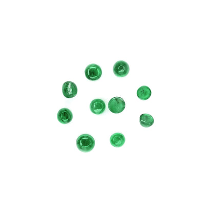 Natural Zambian Emerald Calibrated Cabochon Rounds | 3mm & 4mm
