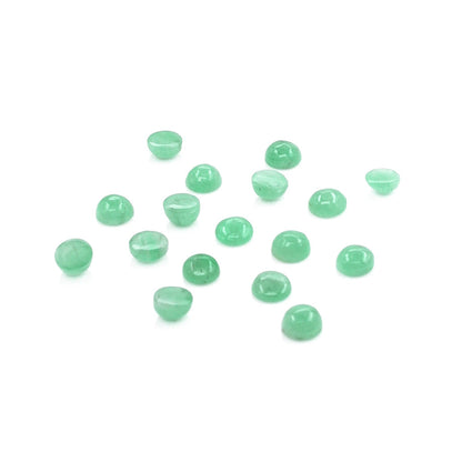 Natural Zambian Emerald Calibrated Cabochon Rounds | 3mm & 4mm