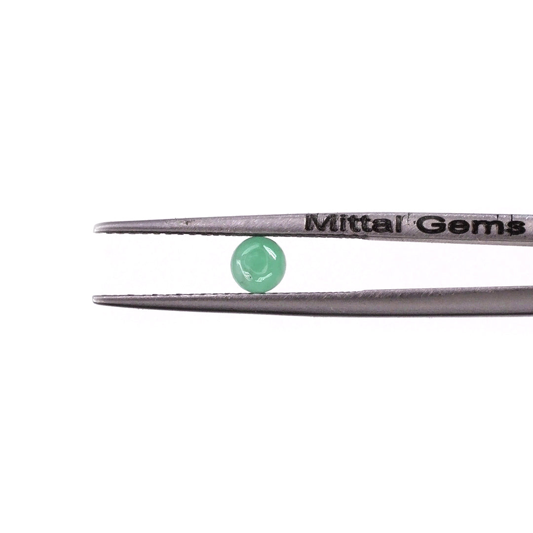 Natural Zambian Emerald Calibrated Cabochon Rounds | 3mm & 4mm