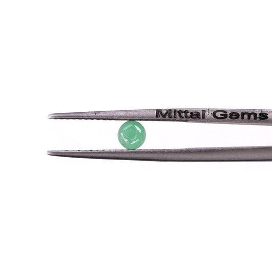Natural Zambian Emerald Calibrated Cabochon Rounds | 3mm & 4mm