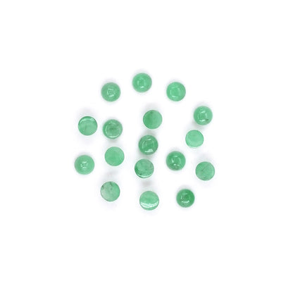 Natural Zambian Emerald Calibrated Cabochon Rounds | 3mm & 4mm