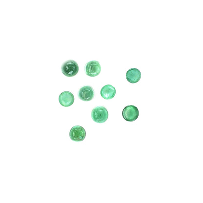 Natural Zambian Emerald Calibrated Cabochon Rounds | 3mm & 4mm