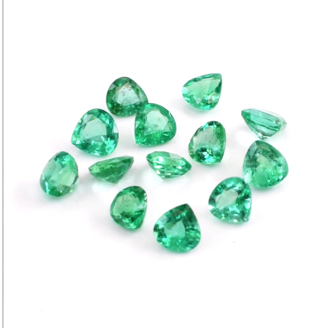 Natural Zambian Emerald Calibrated Hearts | 4mm & 5mm