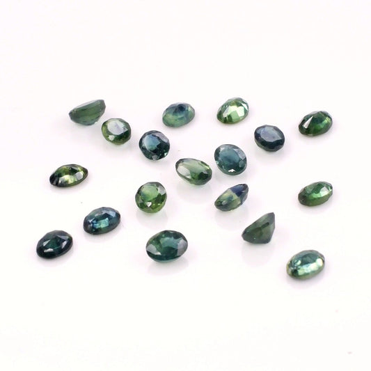 Natural Untreated Teal Sapphire Calibrated Ovals | 3x4mm & 4x5mm