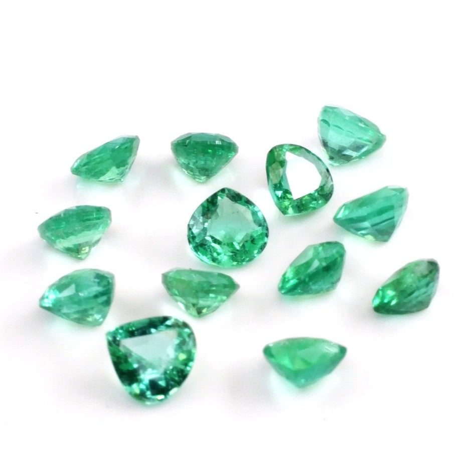 Natural Zambian Emerald Calibrated Hearts | 4mm & 5mm
