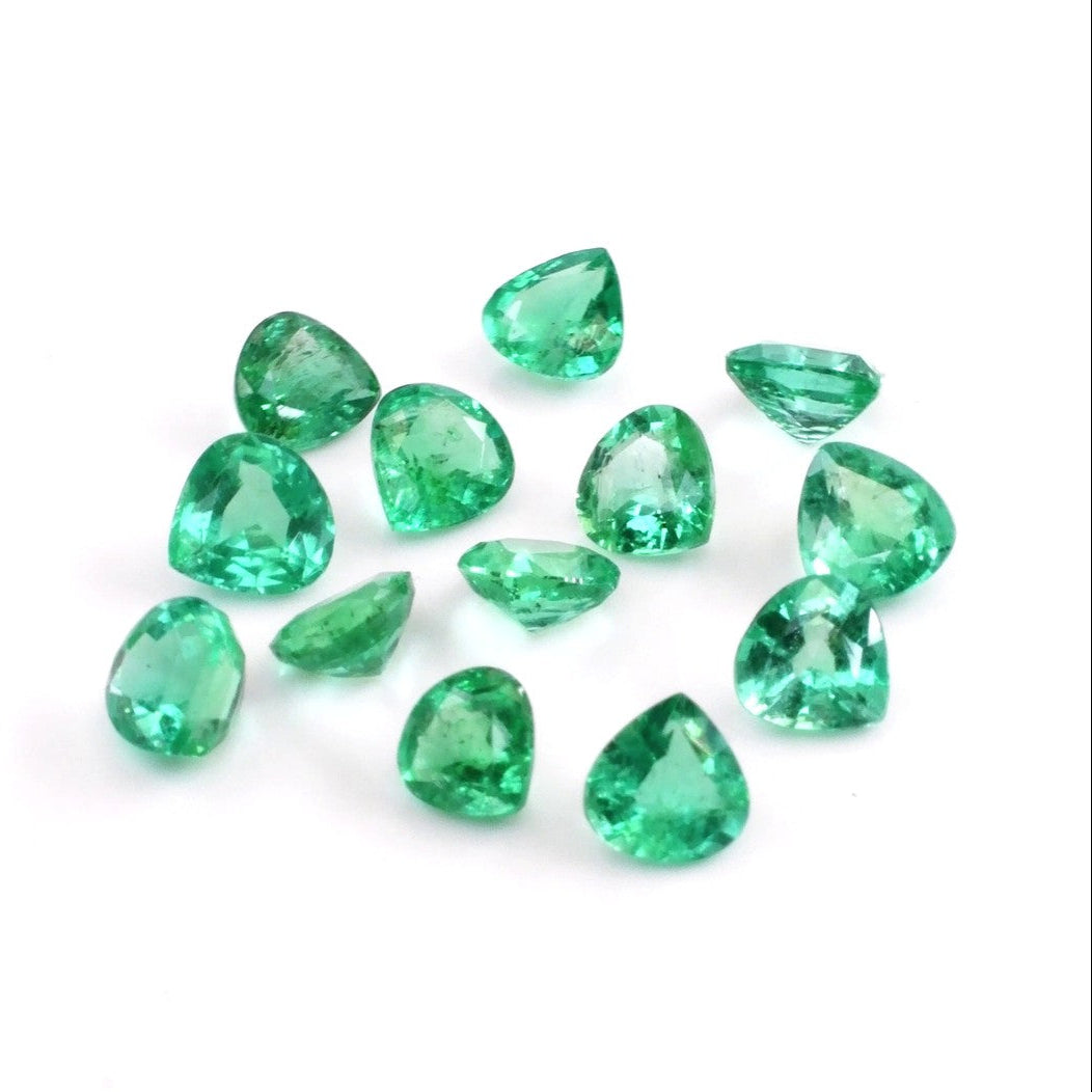 Natural Zambian Emerald Calibrated Hearts | 4mm & 5mm