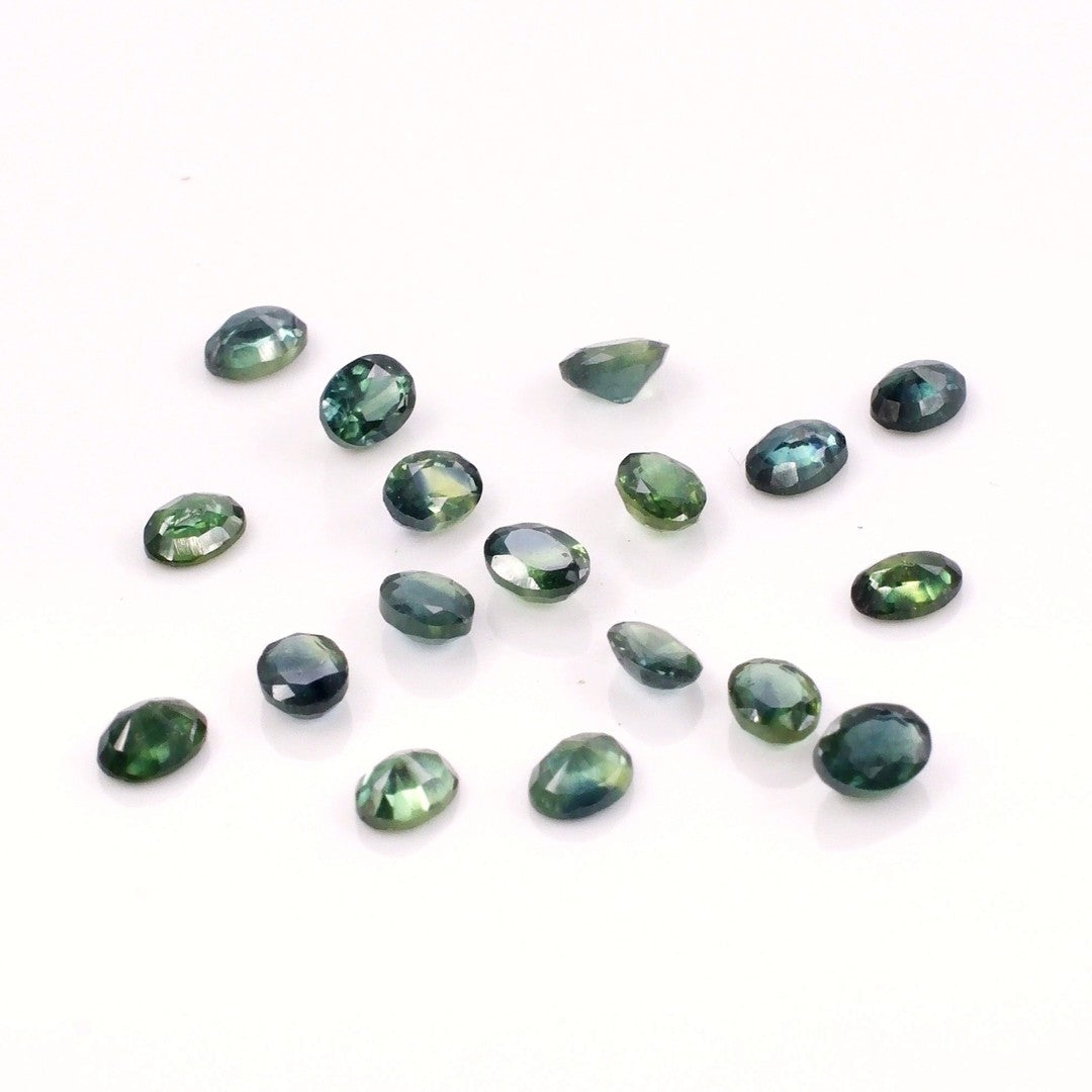 Natural Untreated Teal Sapphire Calibrated Ovals | 3x4mm & 4x5mm