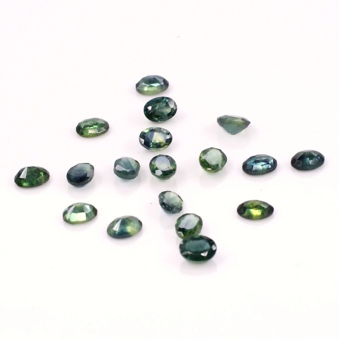 Natural Untreated Teal Sapphire Calibrated Ovals | 3x4mm & 4x5mm