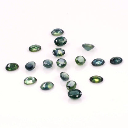 Natural Untreated Teal Sapphire Calibrated Ovals | 3x4mm & 4x5mm