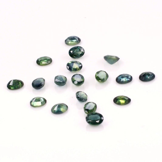 Natural Untreated Teal Sapphire Calibrated Ovals | 3x4mm & 4x5mm