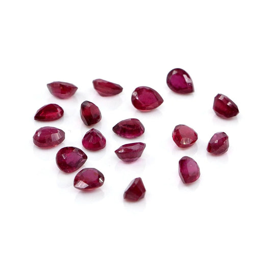 Natural Bangkok Ruby Calibrated Pears | 3x4mm & 4x5mm