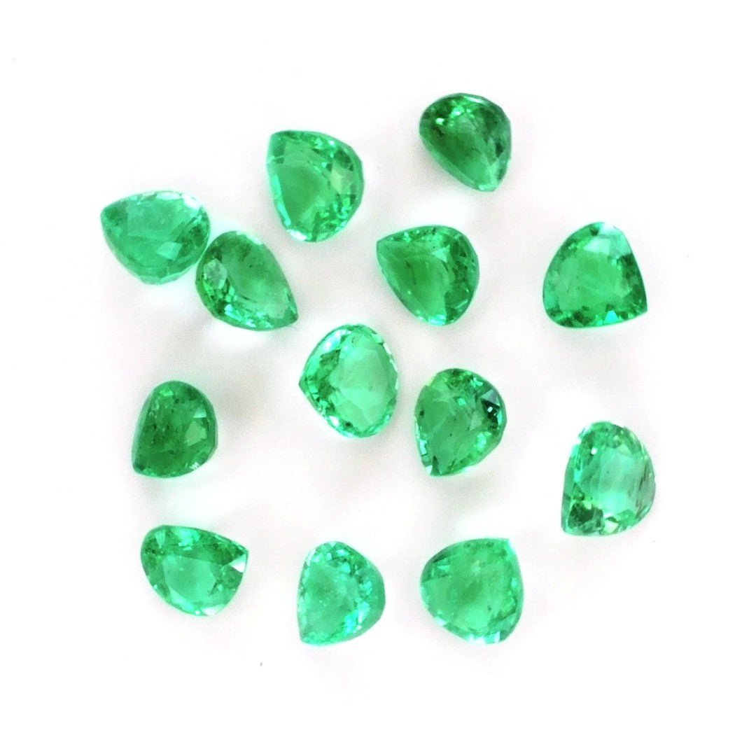Natural Zambian Emerald Calibrated Hearts | 4mm & 5mm