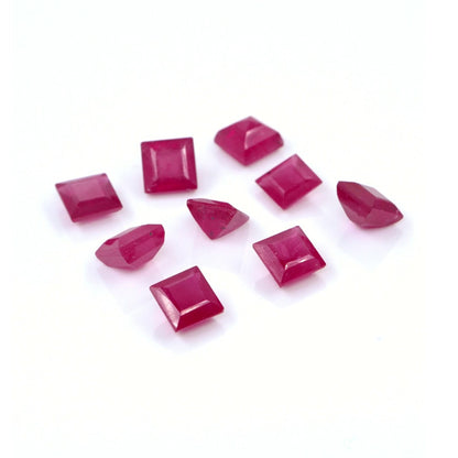 Natural Bangkok Ruby Calibrated Squares | 4mm & 5mm