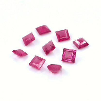 Natural Bangkok Ruby Calibrated Squares | 3mm & 3.5mm