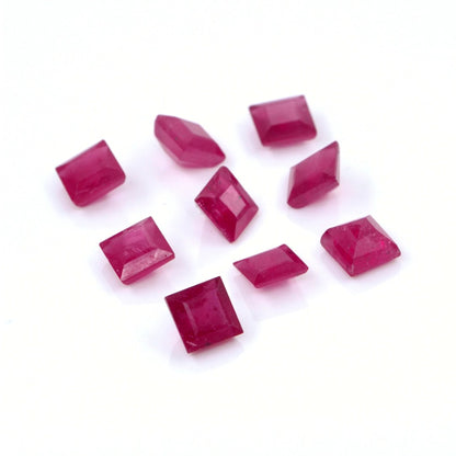 Natural Bangkok Ruby Calibrated Squares | 4mm & 5mm
