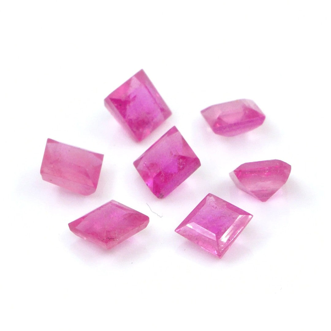 Natural Bangkok Ruby Calibrated Squares | 4mm & 5mm
