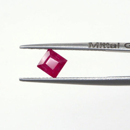 Natural Bangkok Ruby Calibrated Squares | 4mm & 5mm