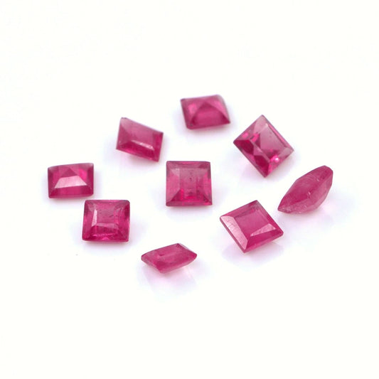 Natural Bangkok Ruby Calibrated Squares | 3mm & 3.5mm