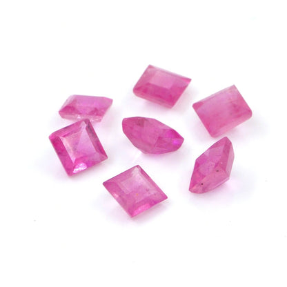 Natural Bangkok Ruby Calibrated Squares | 4mm & 5mm