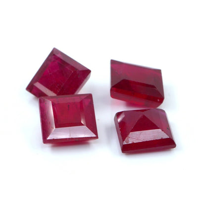 Natural Bangkok Ruby Calibrated Squares | 4.5mm & 5.5mm