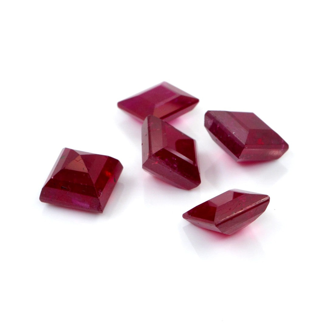 Natural Bangkok Ruby Calibrated Squares | 6.5mm & 7.5mm