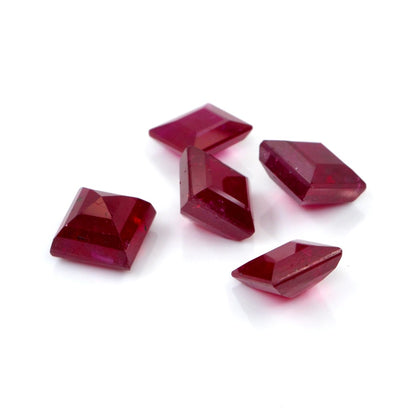 Natural Bangkok Ruby Calibrated Squares | 6.5mm & 7.5mm