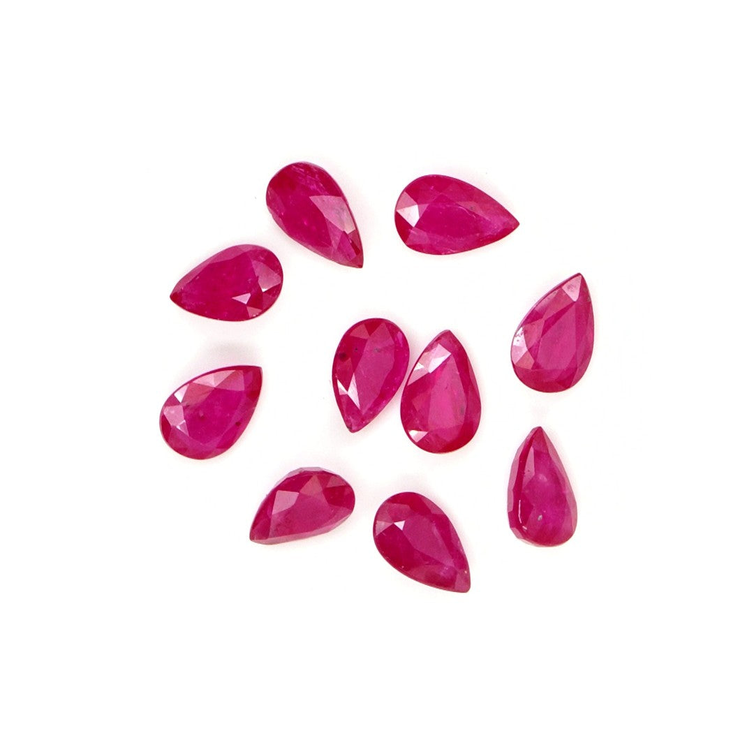 Natural Untreated Mozambique Ruby Calibrated Pears | 3x5mm & 4x6mm
