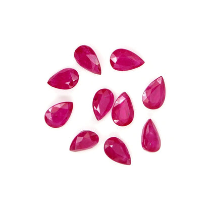 Natural Untreated Mozambique Ruby Calibrated Pears | 3x5mm & 4x6mm