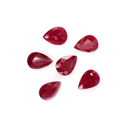 Natural Untreated Mozambique Ruby Calibrated Pears | 5x7mm & 6x8mm