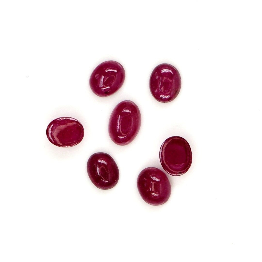 Natural Bangkok Ruby Calibrated Cabochon Ovals | 3x4mm & 4x5mm