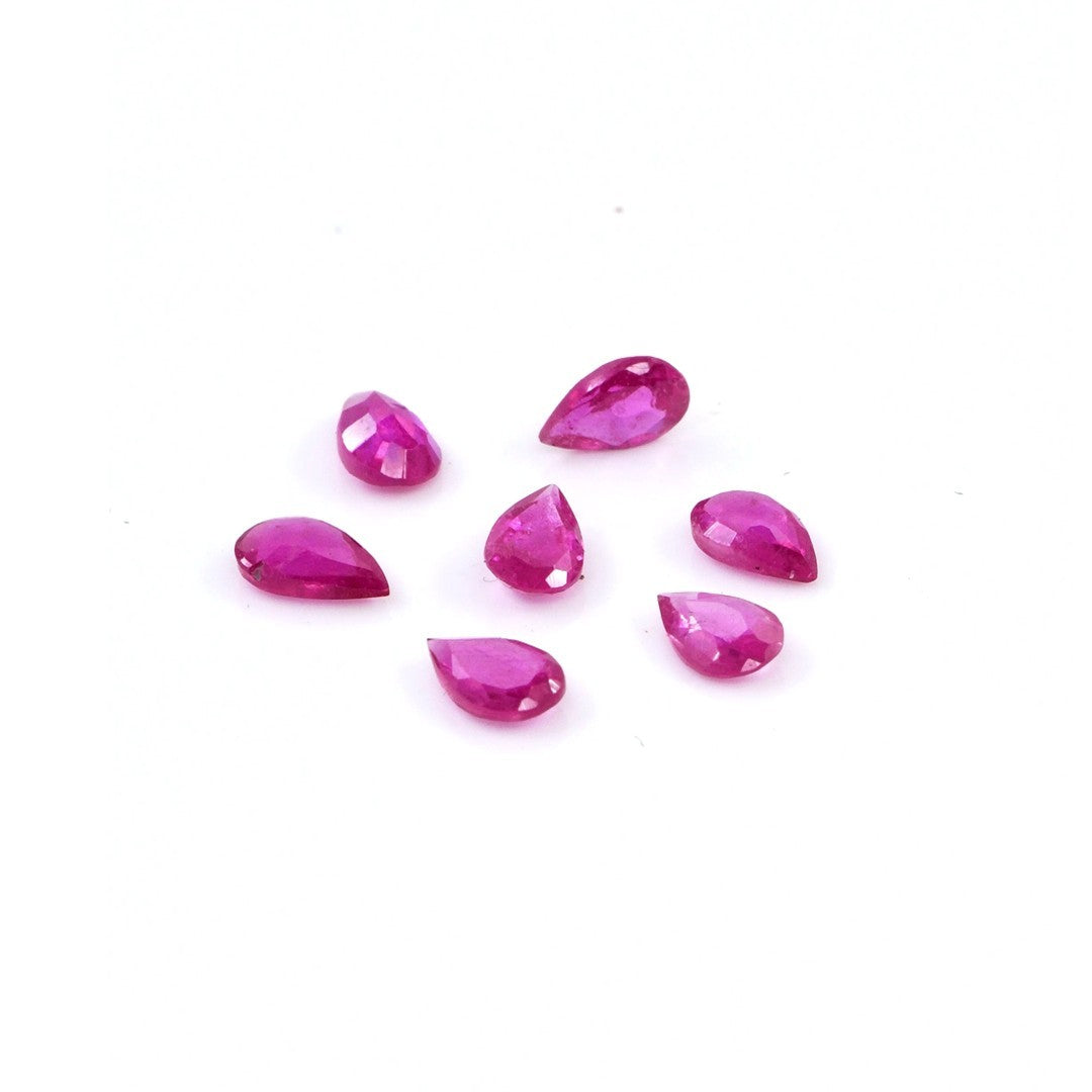 Natural Bangkok Ruby Calibrated Pears | 3x5mm & 4x6mm
