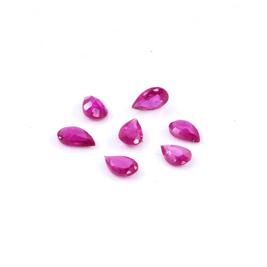 Natural Bangkok Ruby Calibrated Pears | 3x5mm & 4x6mm
