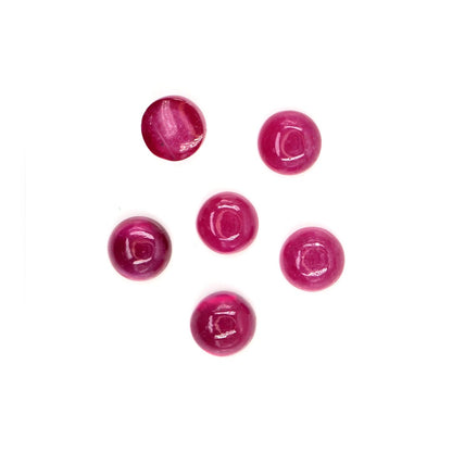 Natural Bangkok Ruby Calibrated Cabochon Rounds | 7mm & 8mm