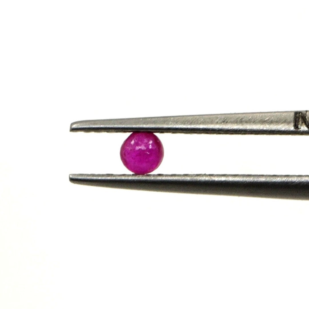 Natural Bangkok Ruby Calibrated Cabochon Rounds | 3mm & 3.5mm