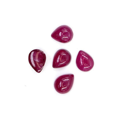 Natural Bangkok Ruby Calibrated Cabochon Pears | 7x9mm & 8x10mm