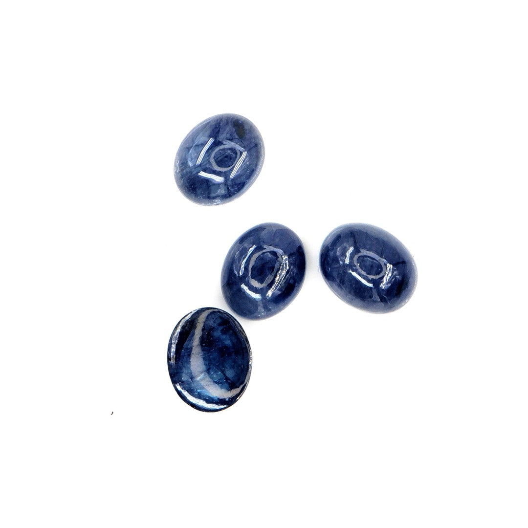 Natural Bangkok Blue Sapphire Calibrated Cabochon Ovals | 9x11mm & 10x12mm