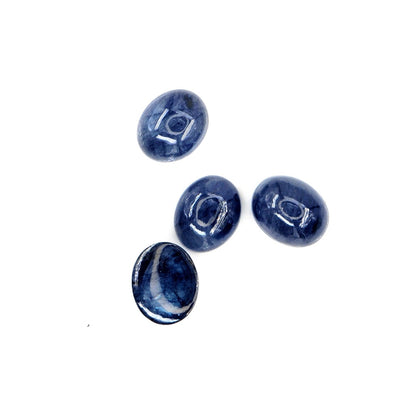 Natural Bangkok Blue Sapphire Calibrated Cabochon Ovals | 9x11mm & 10x12mm