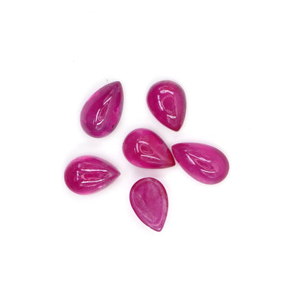 Natural Bangkok Ruby Calibrated Cabochon Pears | 9x13mm & 10x14mm