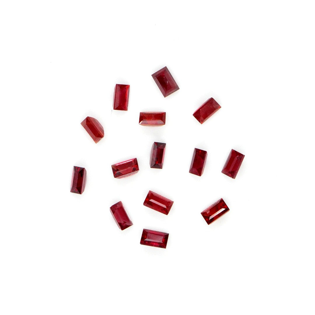 Natural Untreated Red Sapphire Calibrated Baguettes | 3x4mm & 4x5mm