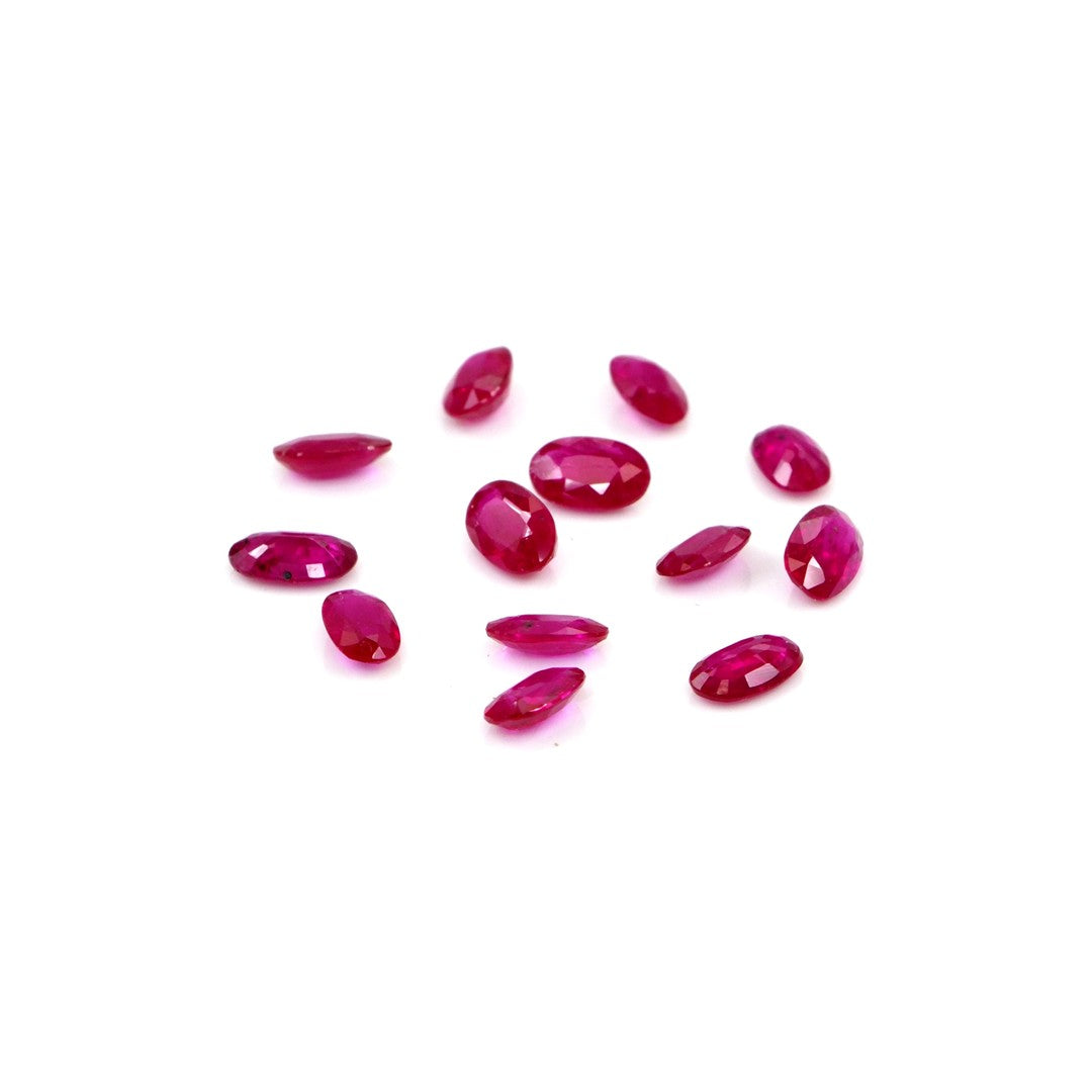 Natural Untreated Mozambique Ruby Calibrated Ovals | 3x5mm & 4x6mm