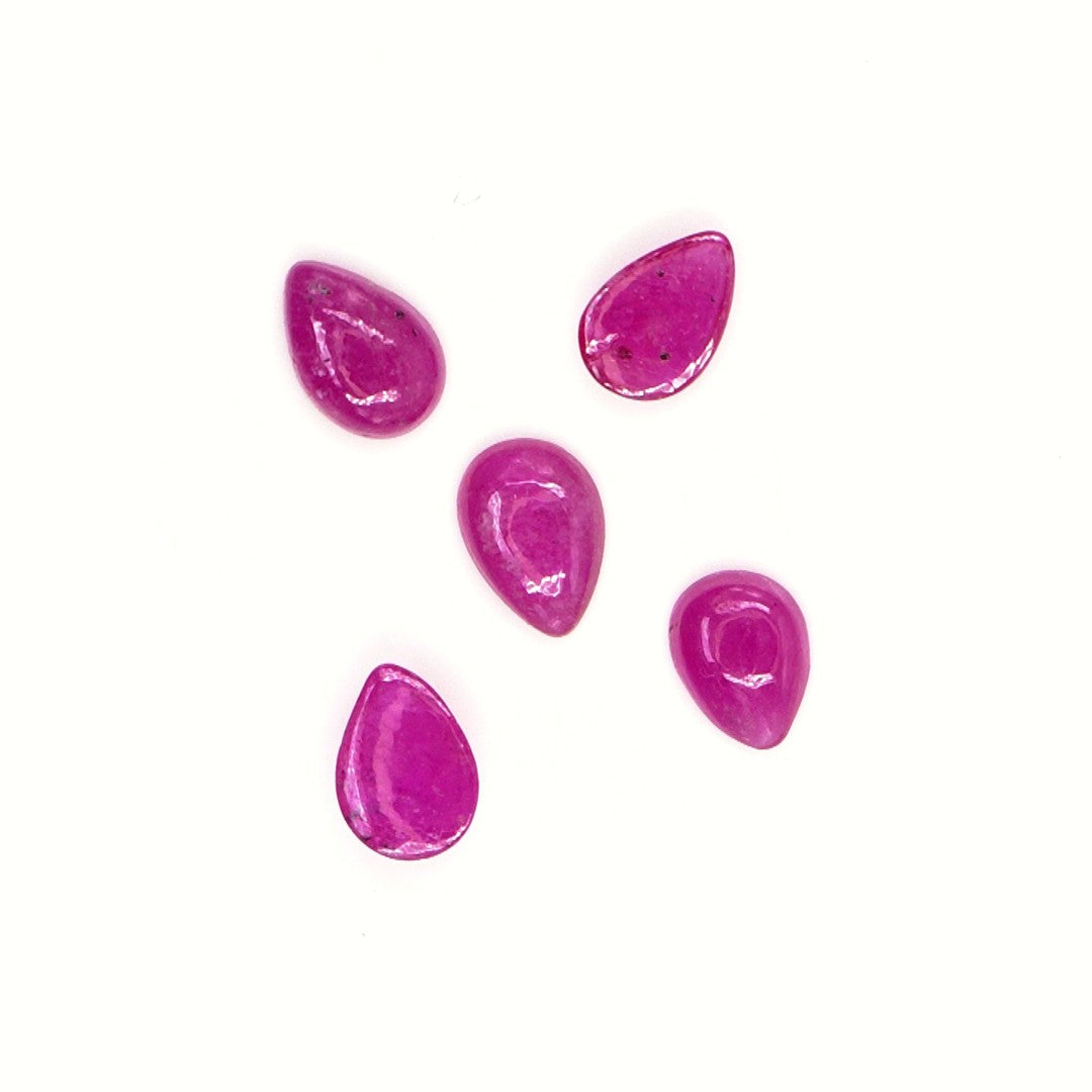Natural Bangkok Ruby Calibrated Cabochon Pears | 3x5mm & 4x6mm