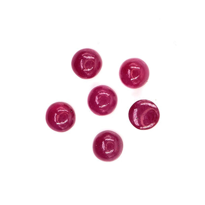 Natural Bangkok Ruby Calibrated Cabochon Rounds | 5mm & 6mm