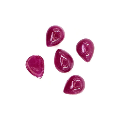 Natural Bangkok Ruby Calibrated Cabochon Pears | 7x9mm & 8x10mm