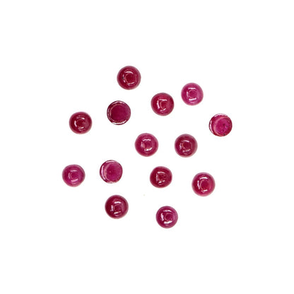 Natural Bangkok Ruby Calibrated Cabochon Rounds | 4mm & 4.5mm