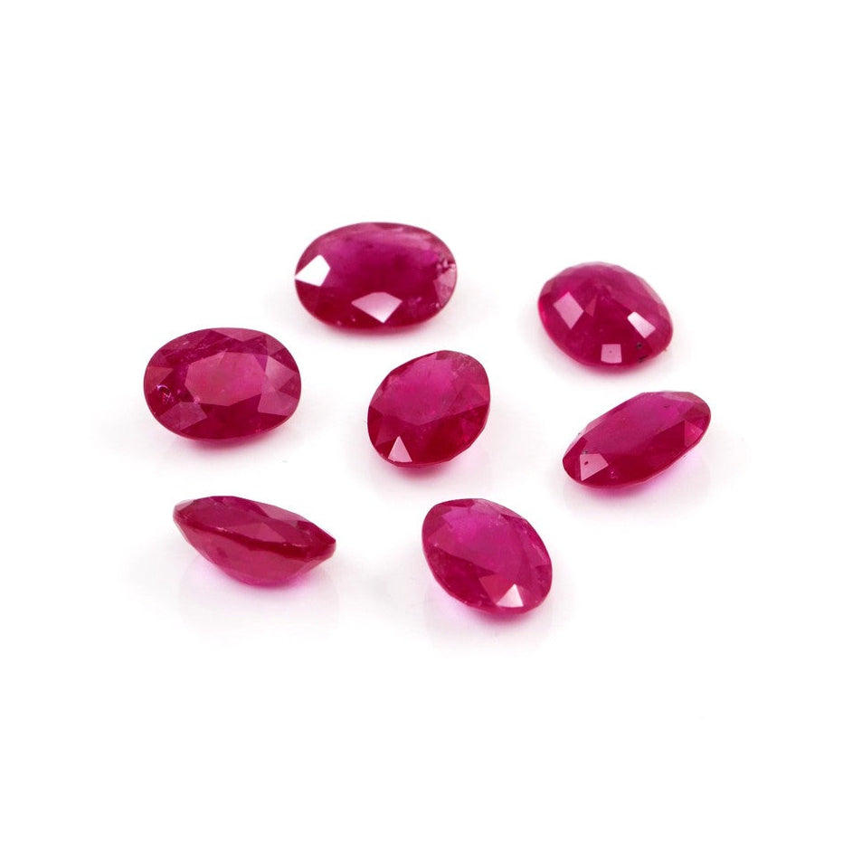 Natural Untreated Mozambique Ruby Calibrated Ovals | 5x7mm & 6x8mm
