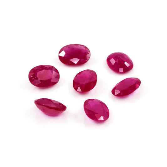 Natural Untreated Mozambique Ruby Calibrated Ovals | 5x7mm & 6x8mm