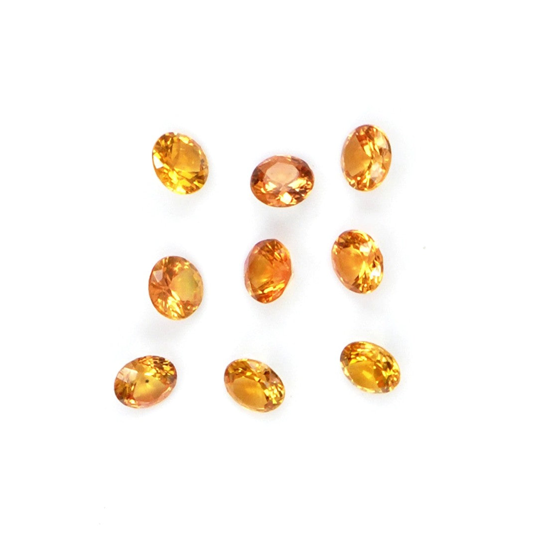 Natural Untreated Orange Sapphire Calibrated Rounds | 3mm & 3.5mm